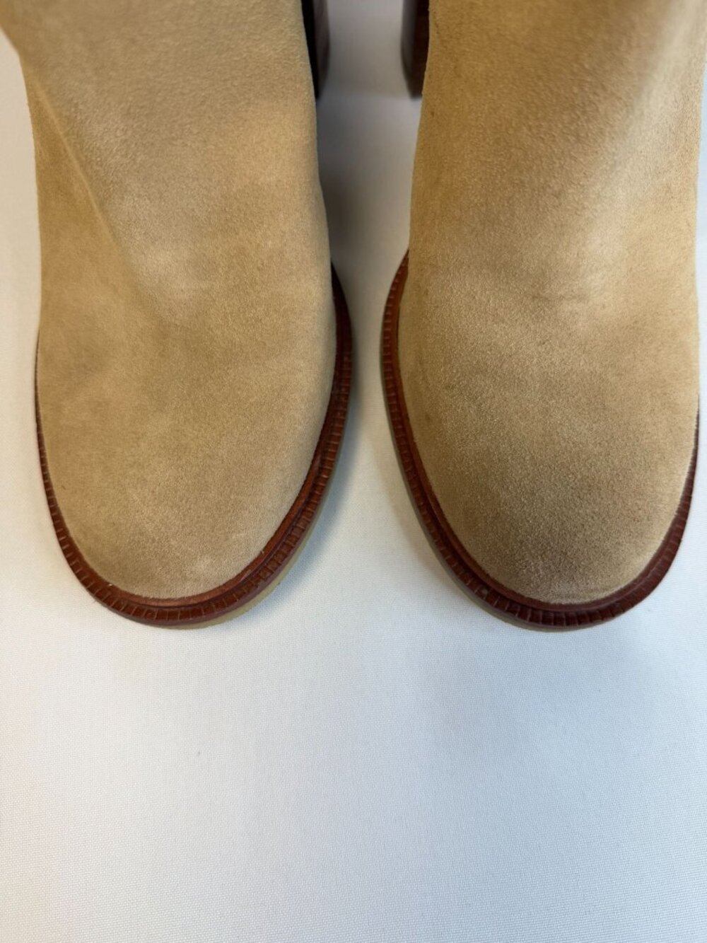 Vince Camuto Gorgan Women Size 9M Taupe Leather Ankle Block Heel Casual Boots - Picture 4 of 14